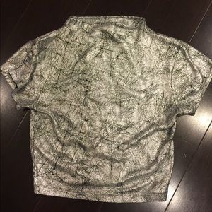 ASOS Distressed Metallic Crop Top